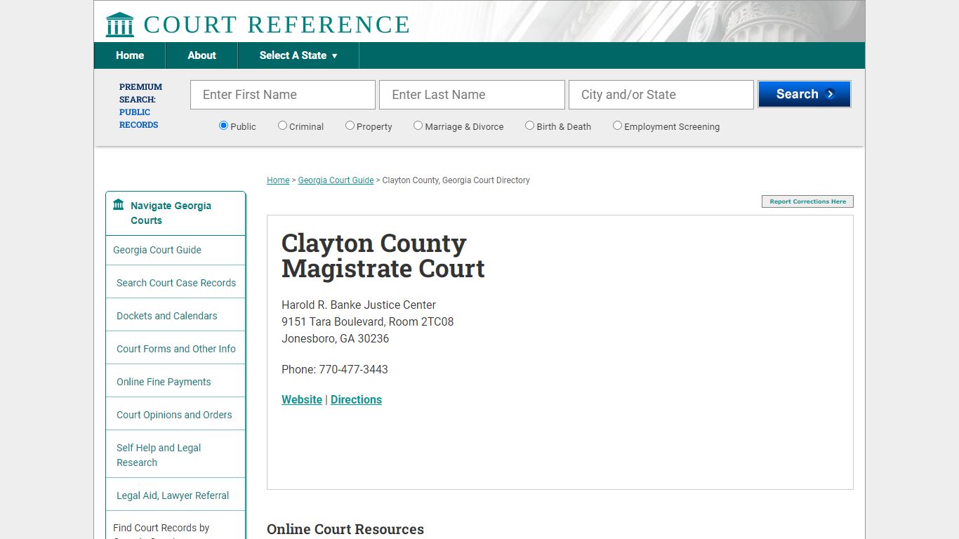 Clayton County Magistrate Court - CourtReference.com